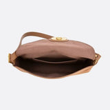 Lise | Chic Brown Suede Effect Shoulder Bag – Elegant Hobo Style with Gold Hardware - in Camel | Arvea Bags