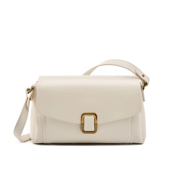 Lois Flap Shoulder Bag with Buckle - Elegant & Versatile - in Off White | Arvea Bags