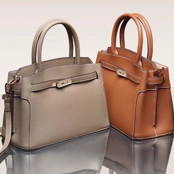 Lou Classic Leather Handbag – Timeless, Structured & Elegant - in Aqua Green | Arvea Bags