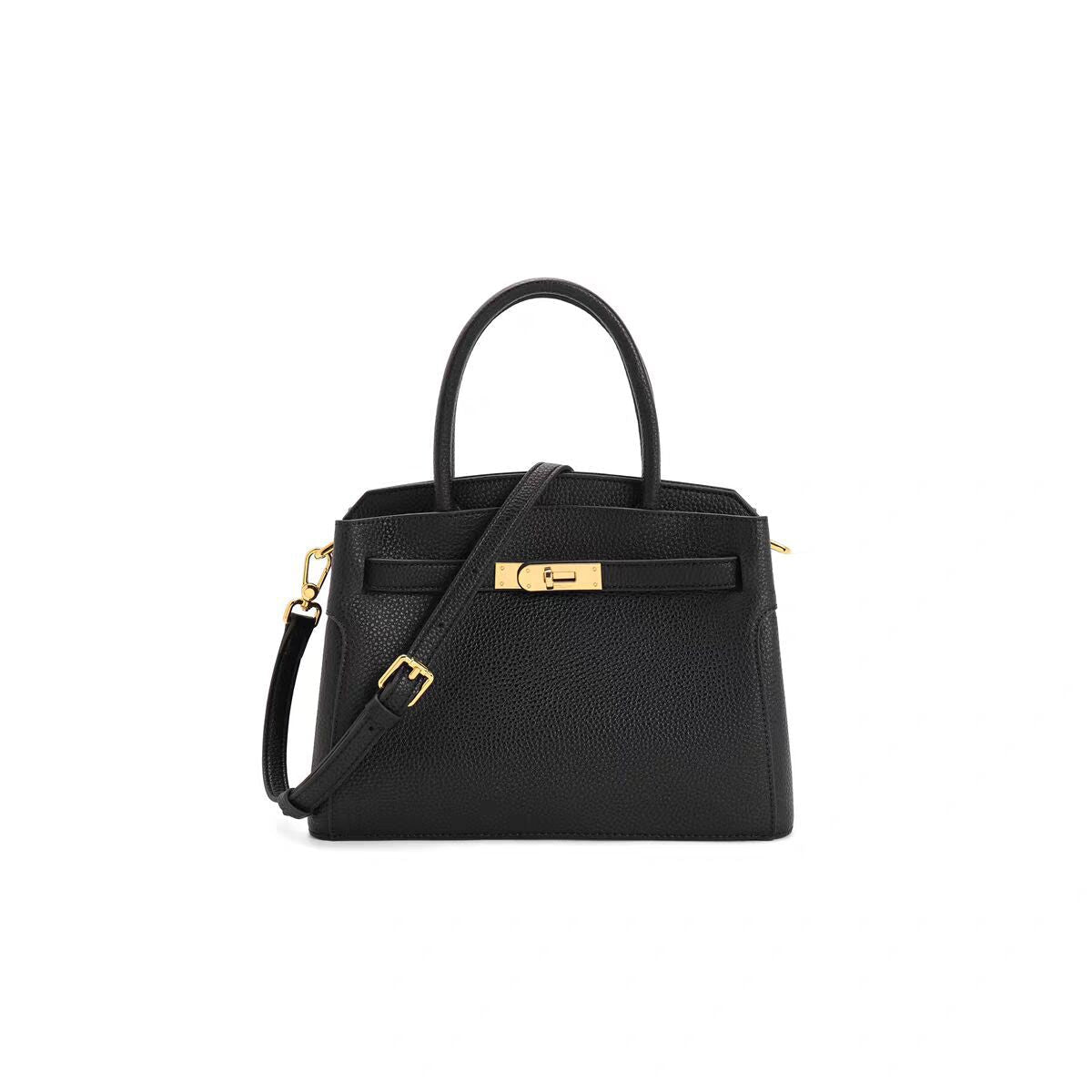 Lou Classic Leather Handbag – Timeless, Structured & Elegant - in Black | Arvea Bags