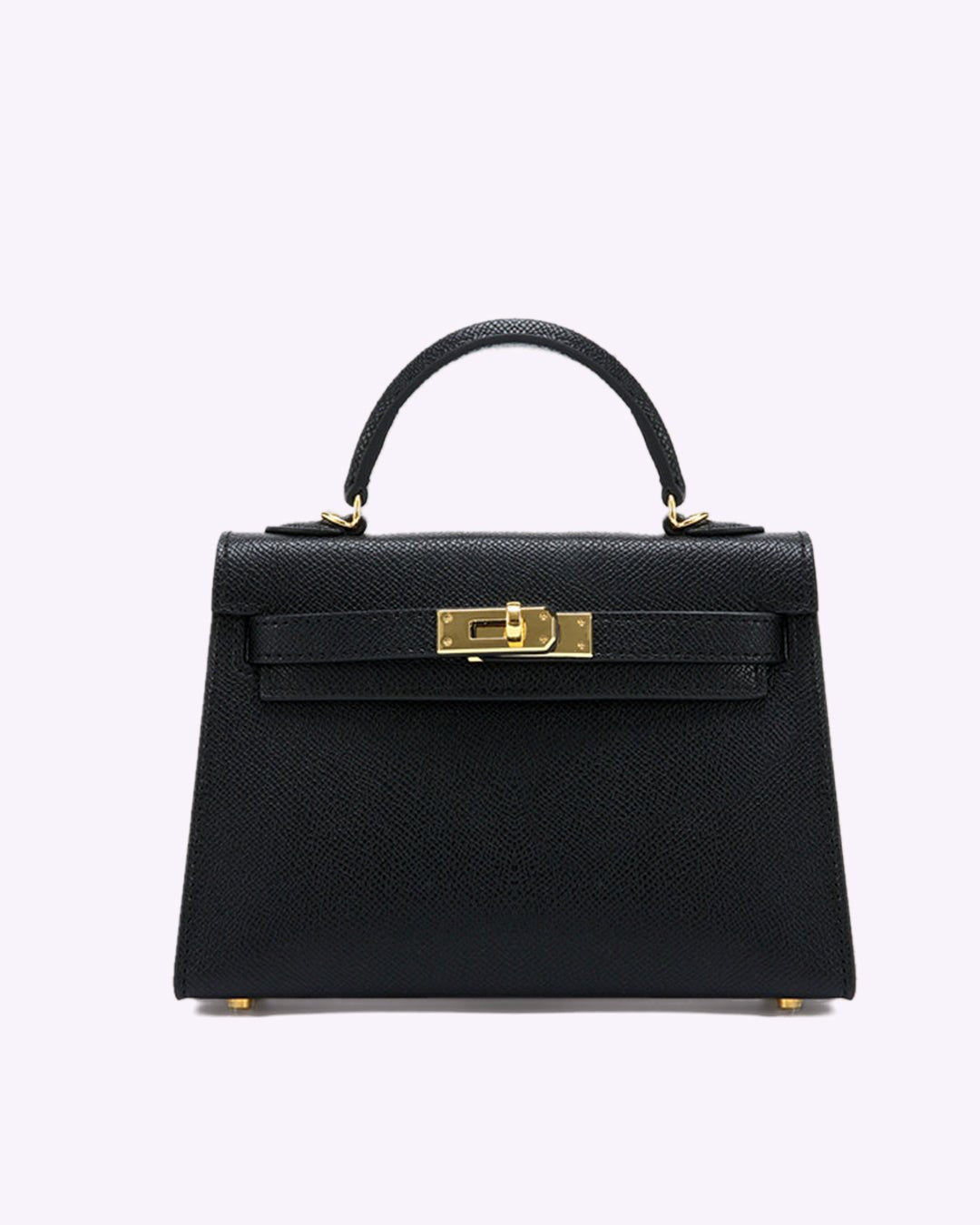 Lovellas Petite Top - Handle Leather Bag – Elegant Structured Satchel - in Black | Arvea Bags