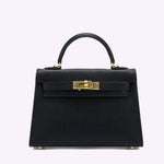 Lovellas Petite Top - Handle Leather Bag – Elegant Structured Satchel - in Black | Arvea Bags