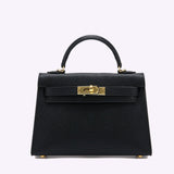 Lovellas Petite Top - Handle Leather Bag – Elegant Structured Satchel - in Black | Arvea Bags