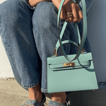 Lovellas Petite Top - Handle Leather Bag – Elegant Structured Satchel - in Blue | Arvea Bags