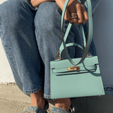 Lovellas Petite Top - Handle Leather Bag – Elegant Structured Satchel - in Blue | Arvea Bags