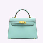 Lovellas Petite Top - Handle Leather Bag – Elegant Structured Satchel - in Blue | Arvea Bags
