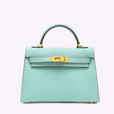 Lovellas Petite Top - Handle Leather Bag – Elegant Structured Satchel - in Blue | Arvea Bags