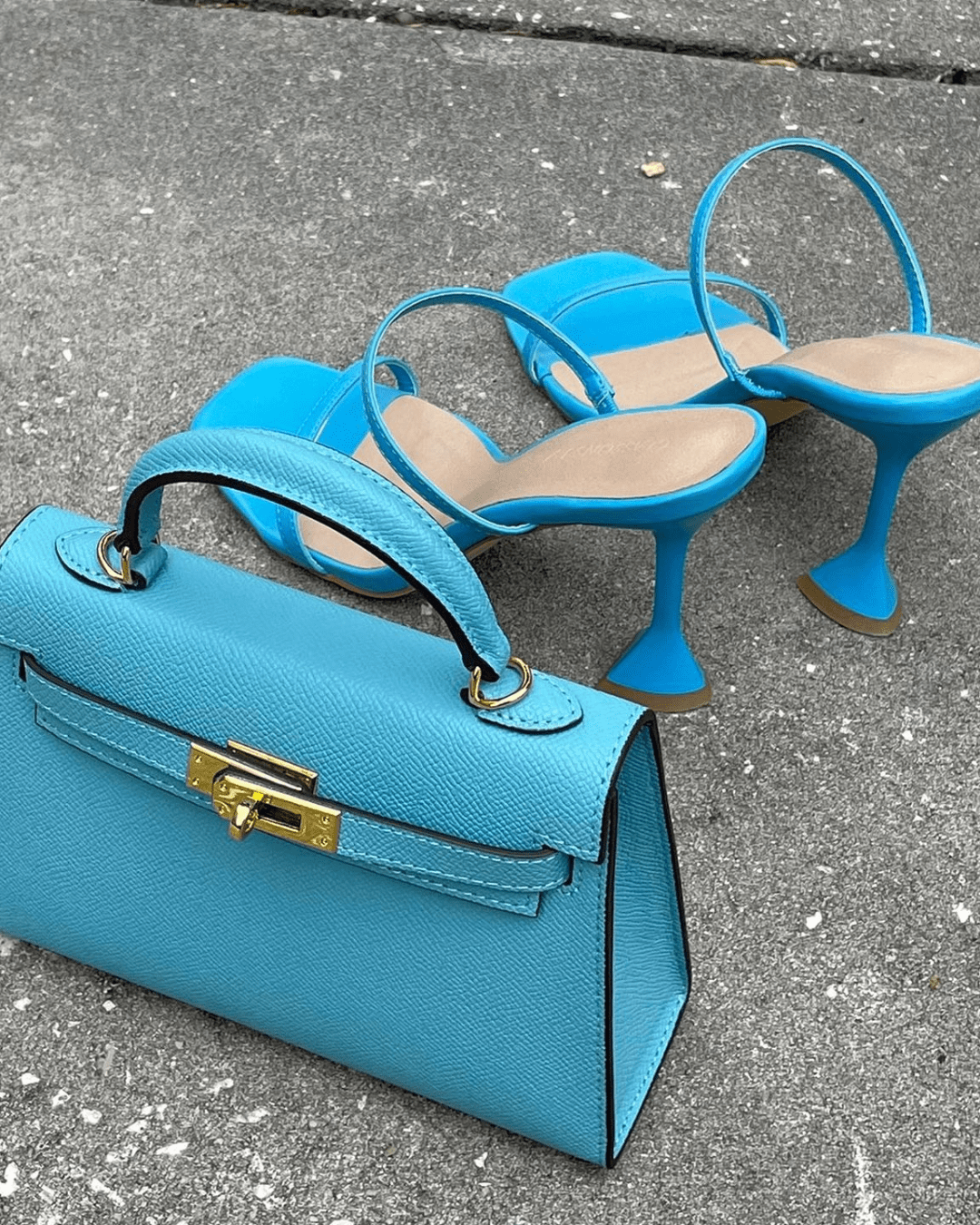 Lovellas Petite Top - Handle Leather Bag – Elegant Structured Satchel - in Blue | Arvea Bags