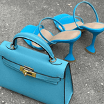 Lovellas Petite Top - Handle Leather Bag – Elegant Structured Satchel - in Blue | Arvea Bags