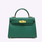 Lovellas Petite Top - Handle Leather Bag – Elegant Structured Satchel - in Green | Arvea Bags
