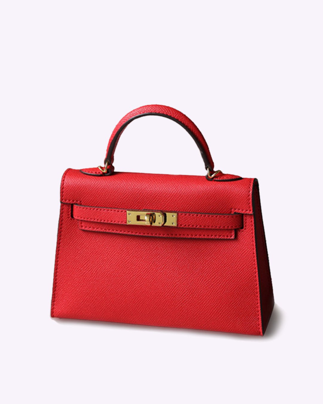 Lovellas Petite Top - Handle Leather Bag – Elegant Structured Satchel - in Red | Arvea Bags