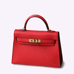 Lovellas Petite Top - Handle Leather Bag – Elegant Structured Satchel - in Red | Arvea Bags