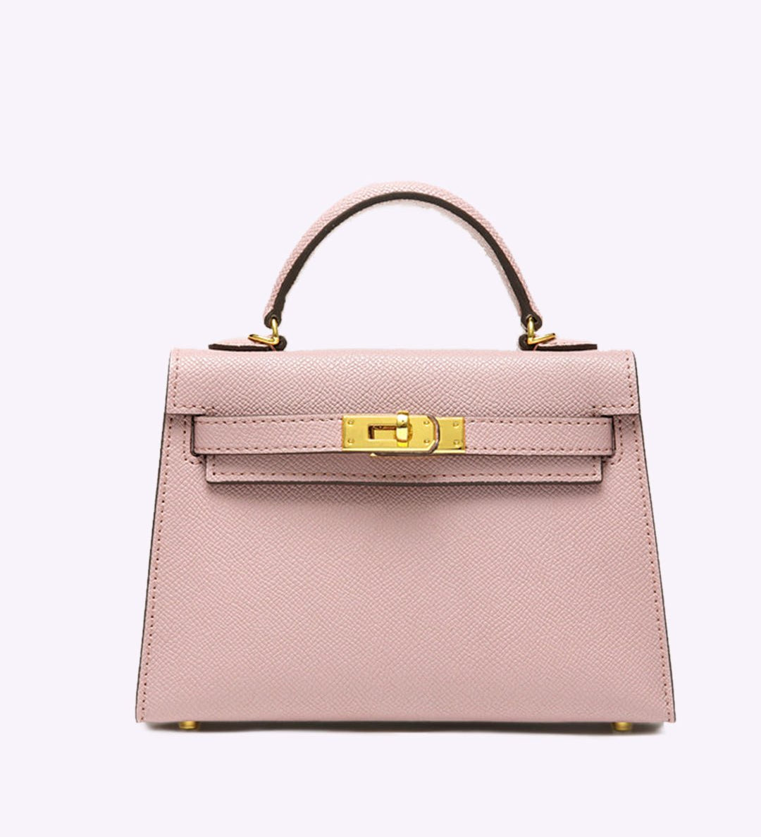 Lovellas Petite Top - Handle Leather Bag – Elegant Structured Satchel - in Salmon Pink | Arvea Bags