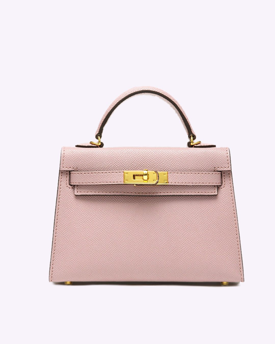 Lovellas Petite Top - Handle Leather Bag – Elegant Structured Satchel - in Salmon Pink | Arvea Bags