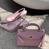 Lovellas Petite Top - Handle Leather Bag – Elegant Structured Satchel - in Salmon Pink | Arvea Bags