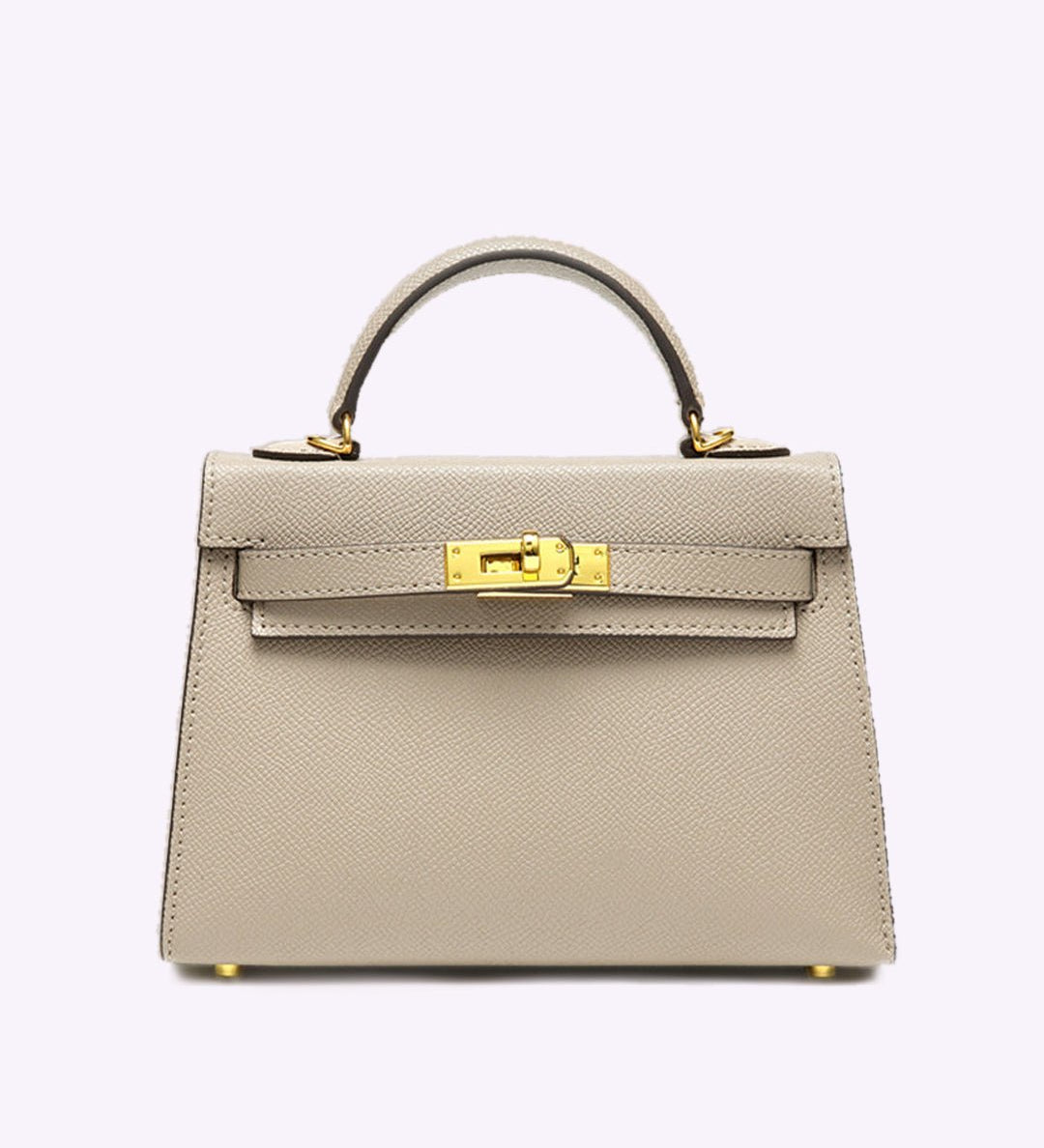 Lovellas Petite Top - Handle Leather Bag – Elegant Structured Satchel - in Sand | Arvea Bags