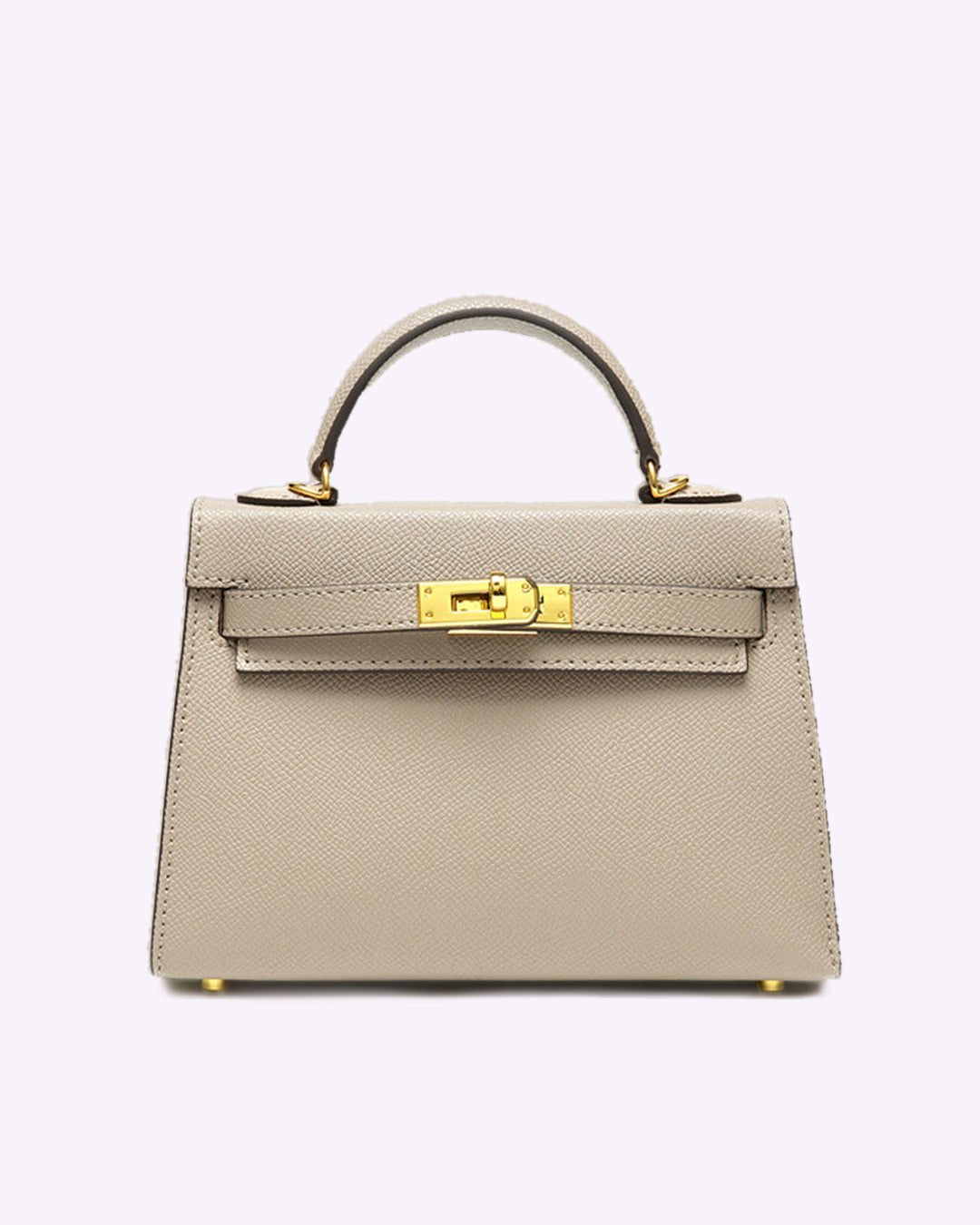 Lovellas Petite Top - Handle Leather Bag – Elegant Structured Satchel - in Sand | Arvea Bags