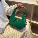 Lumi | Patent Leather Mini Hobo Bag – Glossy Finish & Curved Silhouette - in Green | Arvea Bags