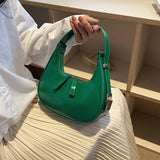 Lumi | Patent Leather Mini Hobo Bag – Glossy Finish & Curved Silhouette - in Green | Arvea Bags
