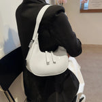 Lumi | Patent Leather Mini Hobo Bag – Glossy Finish & Curved Silhouette - in Light Beige | Arvea Bags