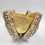 Lumière | Iridescent Crystal Bow Evening Clutch – Radiant Elegance - in Gold | Arvea Bags