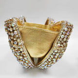 Lumière | Iridescent Crystal Bow Evening Clutch – Radiant Elegance - in Gold | Arvea Bags