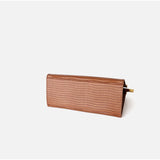 Lunaria | Elegant Croc - Embossed Leather Handbag - in Brown | Arvea Bags
