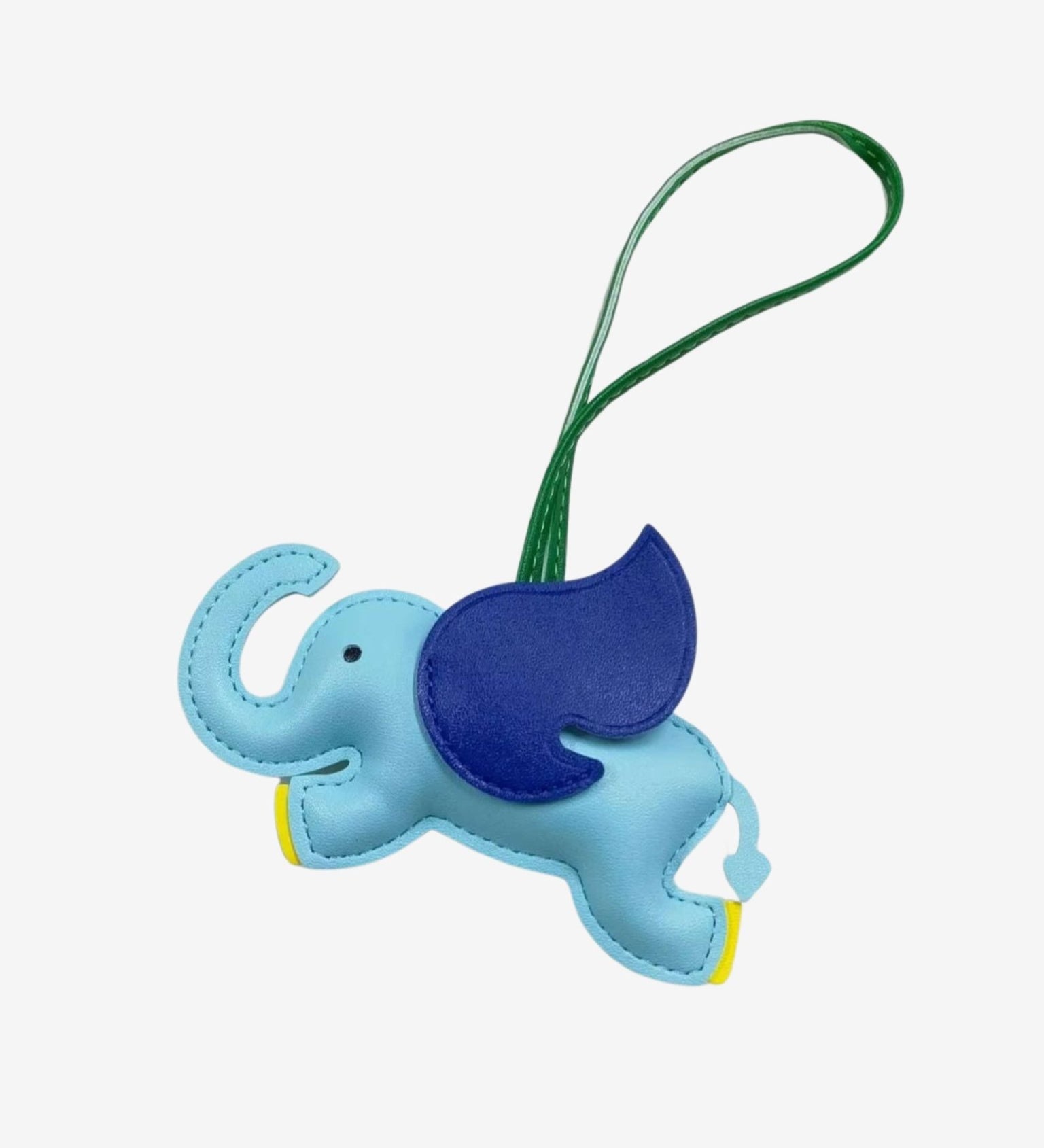 Luthien | Flying Elephant Leather Bag Charm – Whimsical Elegance & Playful Luxury - in Blue | Arvea Bags