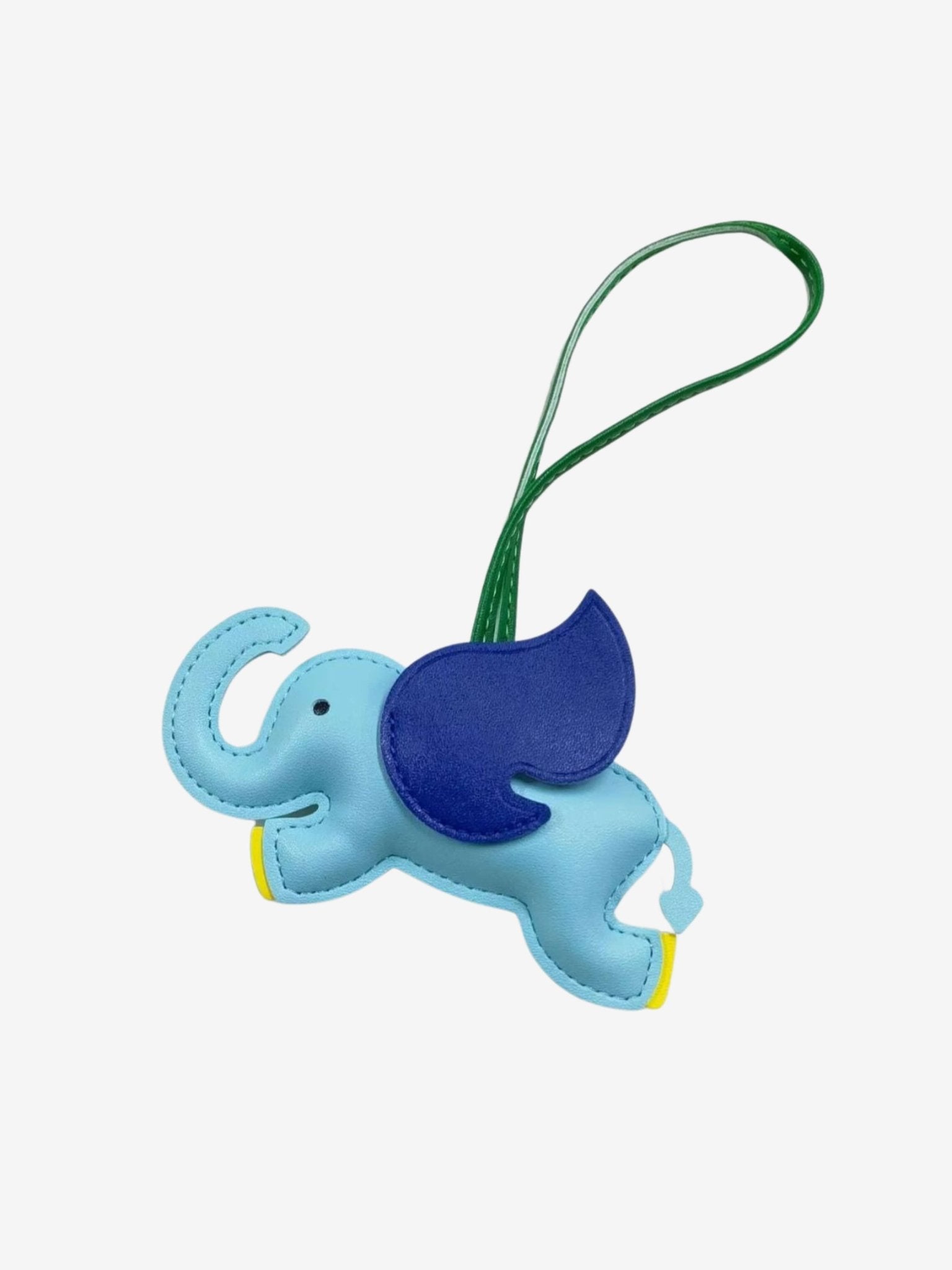 Luthien | Flying Elephant Leather Bag Charm – Whimsical Elegance & Playful Luxury - in Blue | Arvea Bags