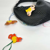 Luthien | Flying Elephant Leather Bag Charm – Whimsical Elegance & Playful Luxury - in Gray | Arvea Bags