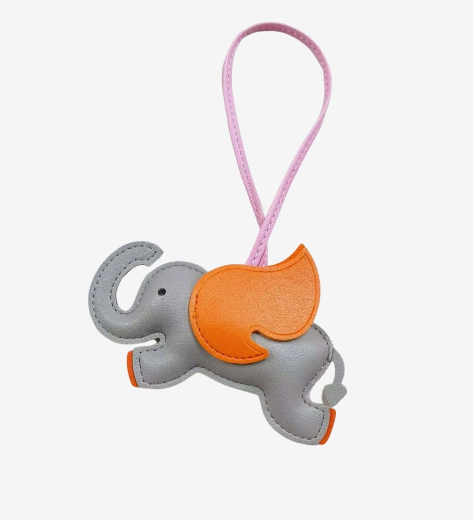 Luthien | Flying Elephant Leather Bag Charm – Whimsical Elegance & Playful Luxury - in Gray | Arvea Bags