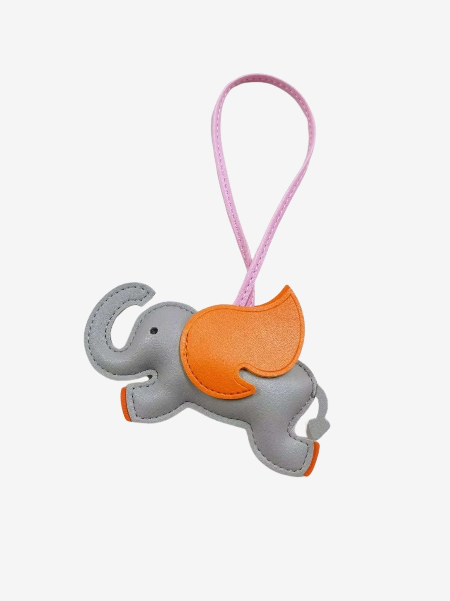 Luthien | Flying Elephant Leather Bag Charm – Whimsical Elegance & Playful Luxury - in Gray | Arvea Bags