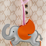 Luthien | Flying Elephant Leather Bag Charm – Whimsical Elegance & Playful Luxury - in Gray | Arvea Bags