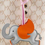 Luthien | Flying Elephant Leather Bag Charm – Whimsical Elegance & Playful Luxury - in Gray | Arvea Bags