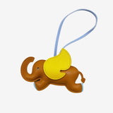 Luthien | Flying Elephant Leather Bag Charm – Whimsical Elegance & Playful Luxury - in Light Brown | Arvea Bags