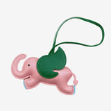 Luthien | Flying Elephant Leather Bag Charm – Whimsical Elegance & Playful Luxury - in Salmon Pink | Arvea Bags