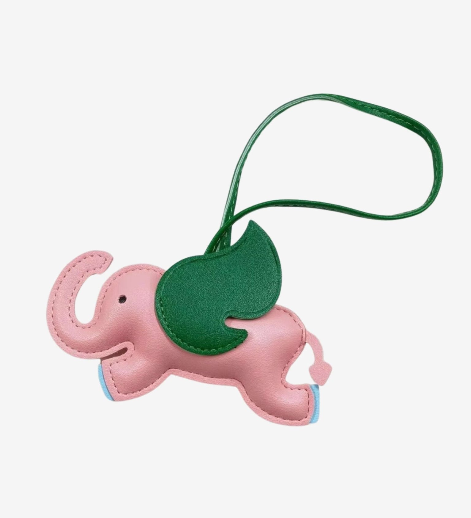 Luthien | Flying Elephant Leather Bag Charm – Whimsical Elegance & Playful Luxury - in Salmon Pink | Arvea Bags