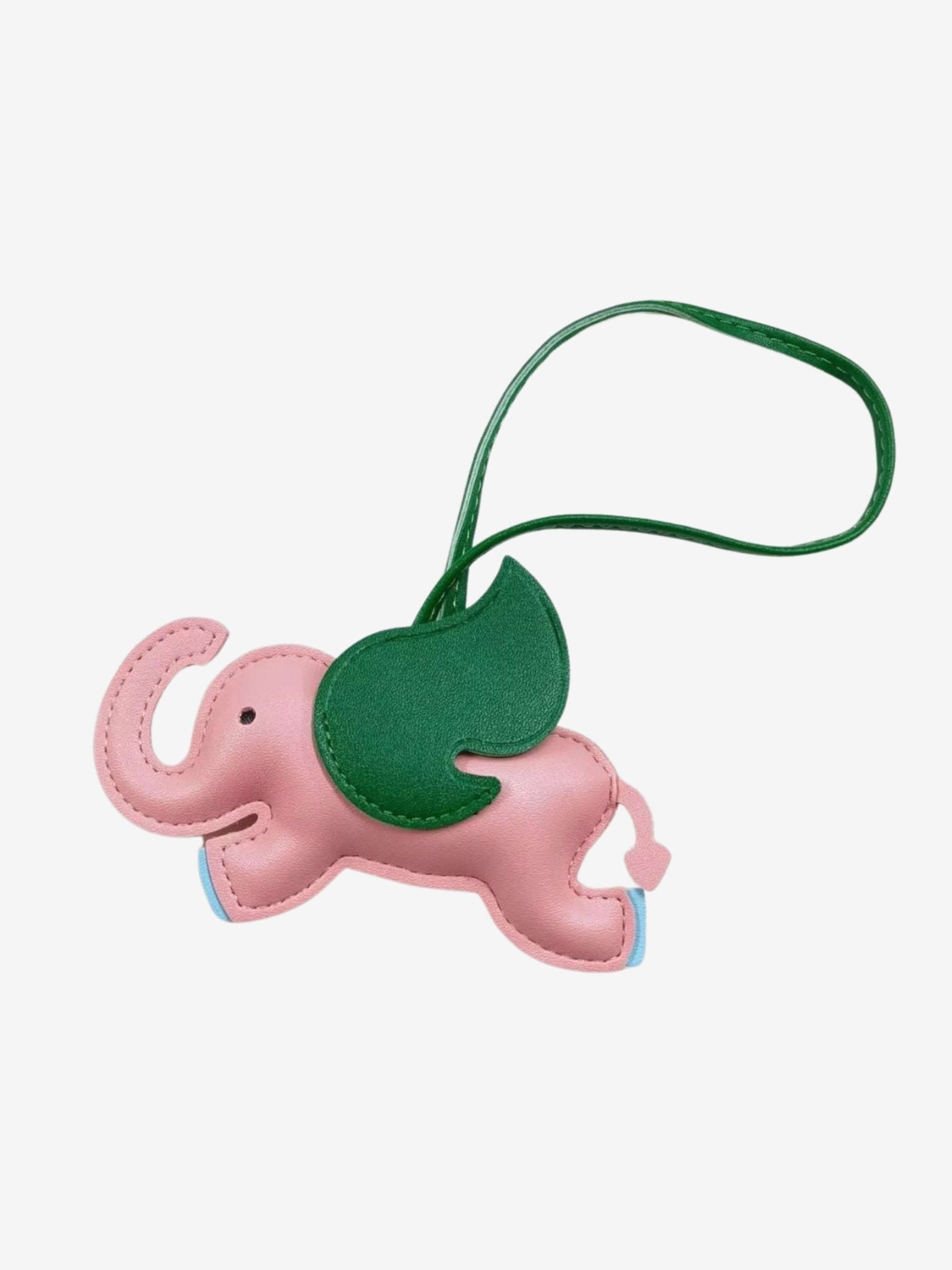 Luthien | Flying Elephant Leather Bag Charm – Whimsical Elegance & Playful Luxury - in Salmon Pink | Arvea Bags