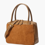 Luthira | Suede & Leather Handbag – Rustic Elegance - in Brown | Arvea Bags