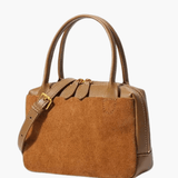 Luthira | Suede & Leather Handbag – Rustic Elegance - in Brown | Arvea Bags
