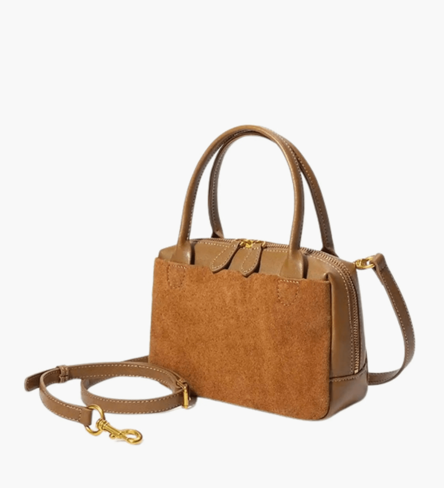 Luthira | Suede & Leather Handbag – Rustic Elegance - in Purple | Arvea Bags