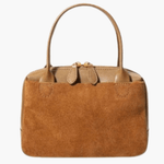 Luthira | Suede & Leather Handbag – Rustic Elegance - in Purple | Arvea Bags