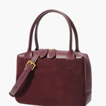 Luthira | Suede & Leather Handbag – Rustic Elegance - in Purple | Arvea Bags