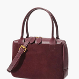 Luthira | Suede & Leather Handbag – Rustic Elegance - in Purple | Arvea Bags