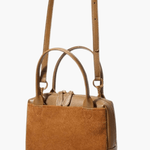 Luthira | Suede & Leather Handbag – Rustic Elegance - in Purple | Arvea Bags