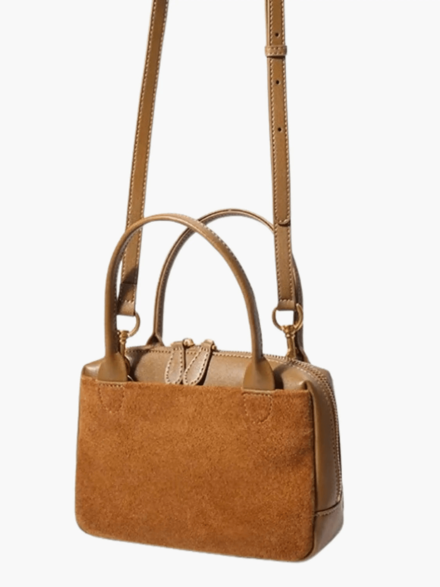 Luthira | Suede & Leather Handbag – Rustic Elegance - in Purple | Arvea Bags