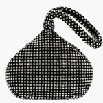 Luxe | Silver Crystal Mesh Knot Bag – Glamorous & Eye - Catching - in Black | Arvea Bags