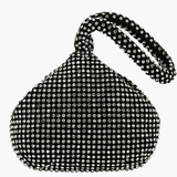 Luxe | Silver Crystal Mesh Knot Bag – Glamorous & Eye - Catching - in Black | Arvea Bags