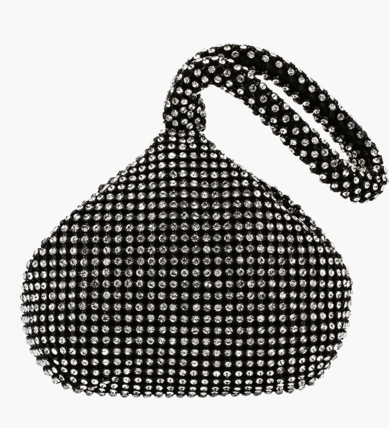 Luxe | Silver Crystal Mesh Knot Bag – Glamorous & Eye - Catching - in Black | Arvea Bags