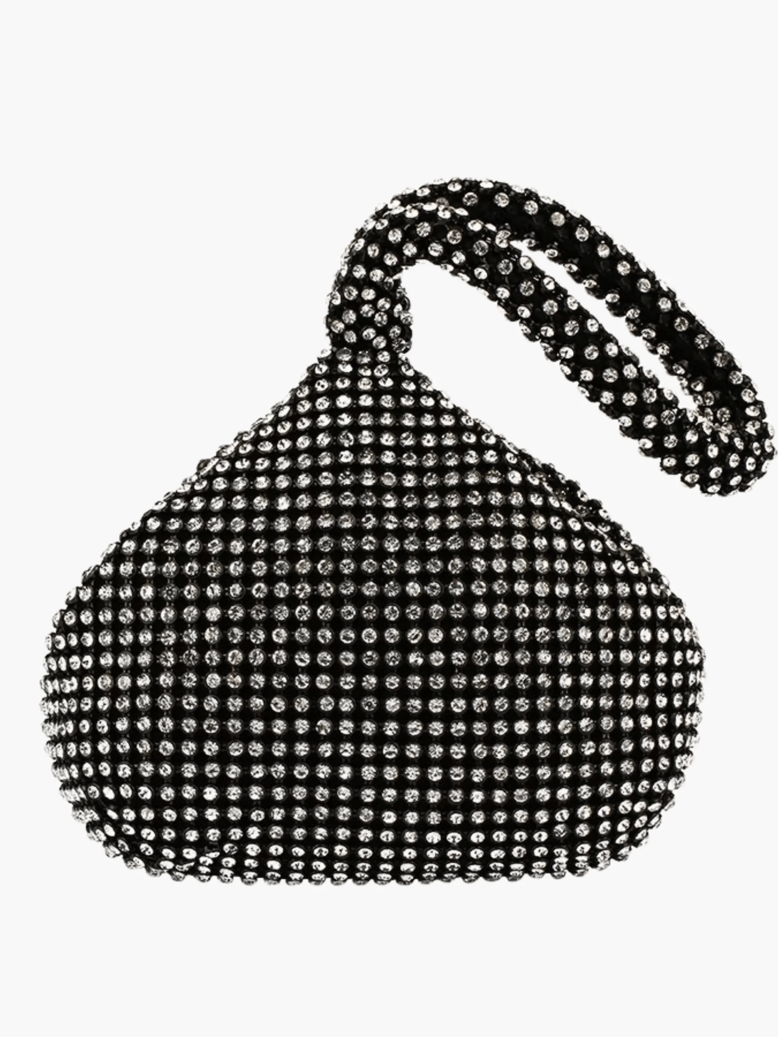 Luxe | Silver Crystal Mesh Knot Bag – Glamorous & Eye - Catching - in Black | Arvea Bags